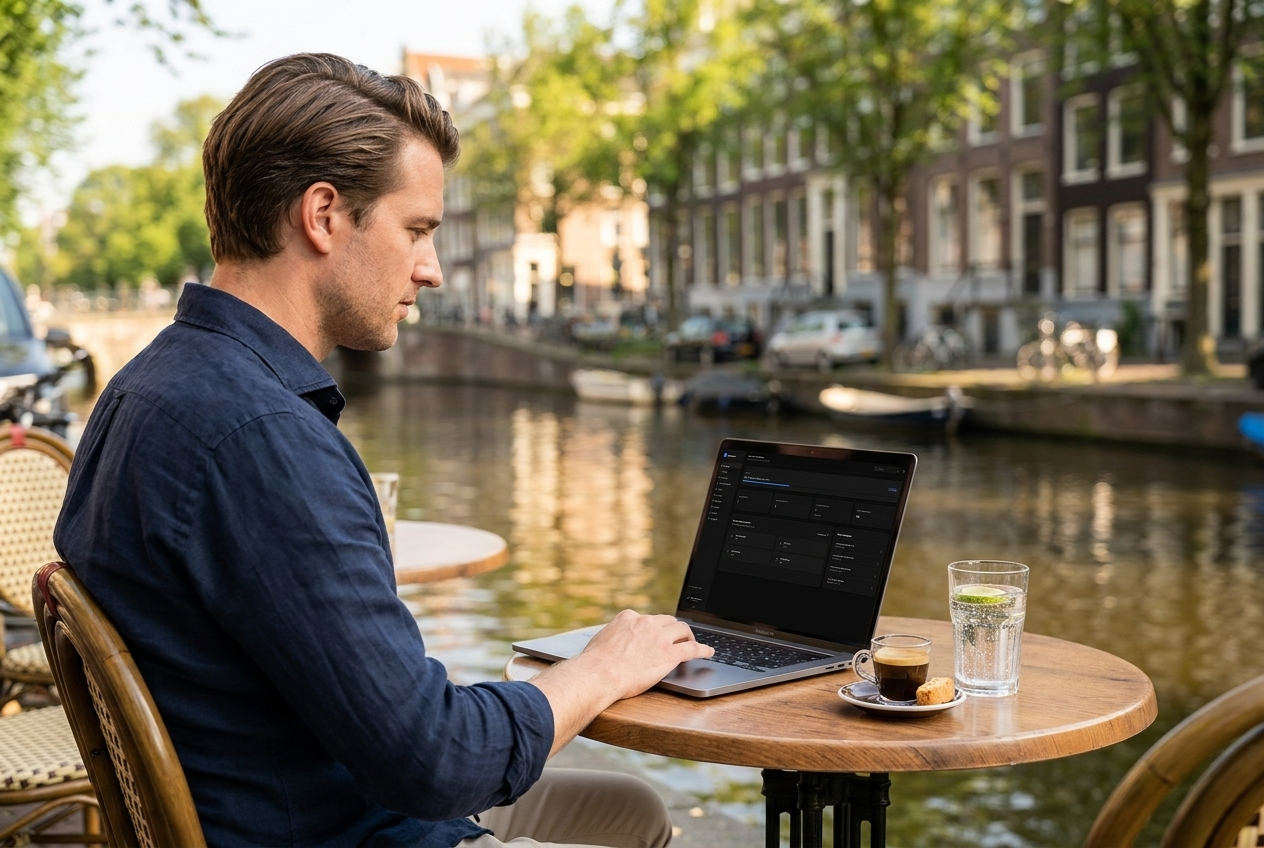 Agency-operator aan het werk